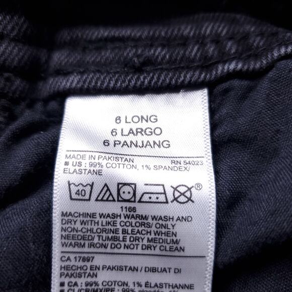 Old Navy Maternity Bib Overalls Women 6L Black Tapered Distressed Casual Indie - Picture 9 of 11